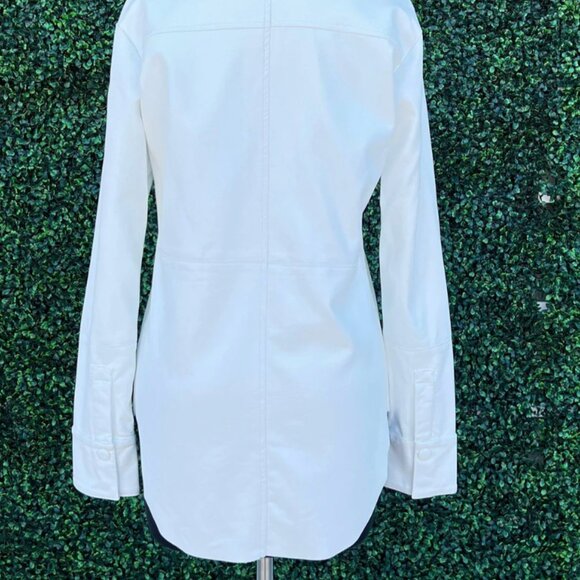 Dolce Cabo Vegan Leather Western Shirt / Jacket White Size L - Picture 2 of 5
